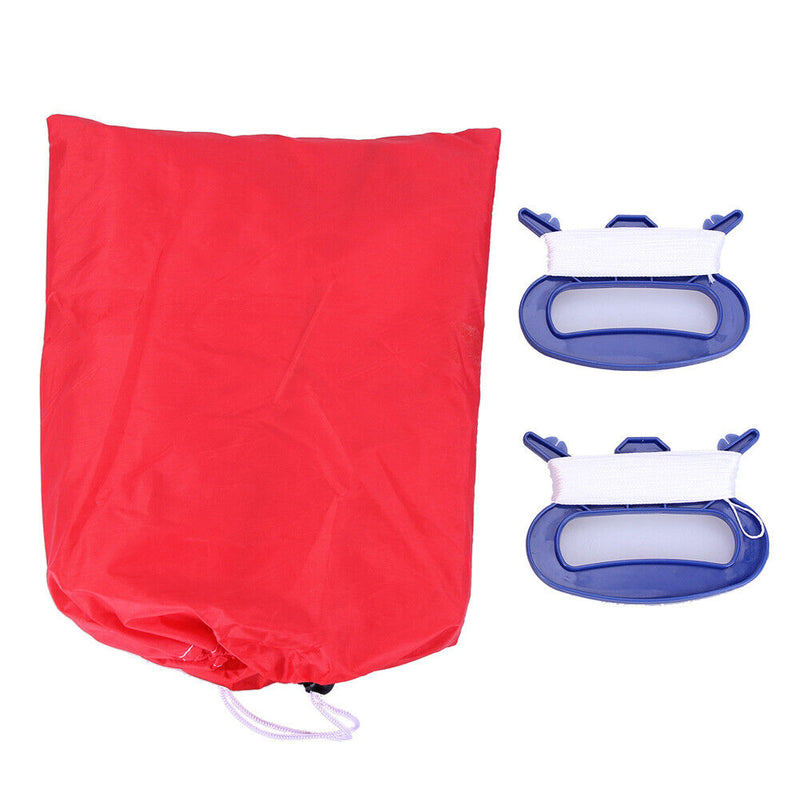 Dual Line Stunt Parafoil Parachute Rainbow Sports Beach Kite (Red)