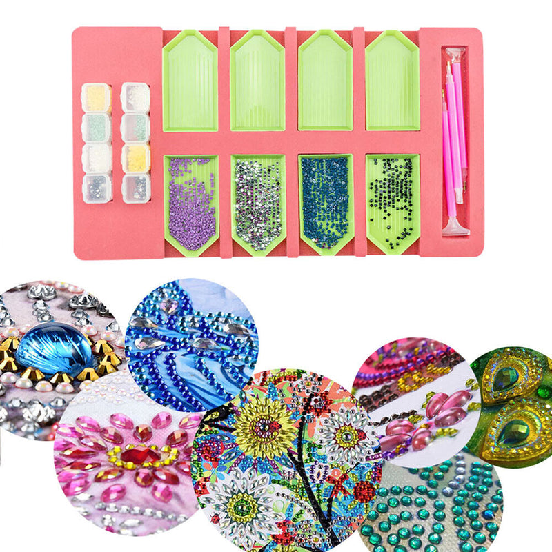 1 Set Multi-Boat Diamond Painting Tray Beading Point Drill Pen Organizer Box