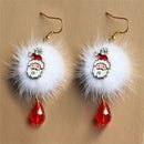 Jewelry Christmas Theme Pompon Christmas Earrings Hook Earrings Ear Stud