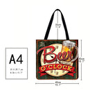 Retro beer mug Printed Shoulder Shopping Bag Casual Large Tote Handbag