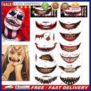 Halloween Horror Clown Mouth Stickers Removable 12 Pieces for Arm Face Hand Neck