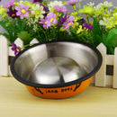 Stainless Steel Anti-skid Dog Cat Food Water Bowl Pet Feeding Tool Orange Newly