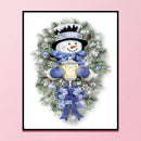11CT Printed Full Embroidery Snowman Needlework DIY Cotton Craft Home Decoration