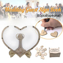 Personalised Wedding Party Guest Book Alternative Wooden Hearts Drop Jar Box_