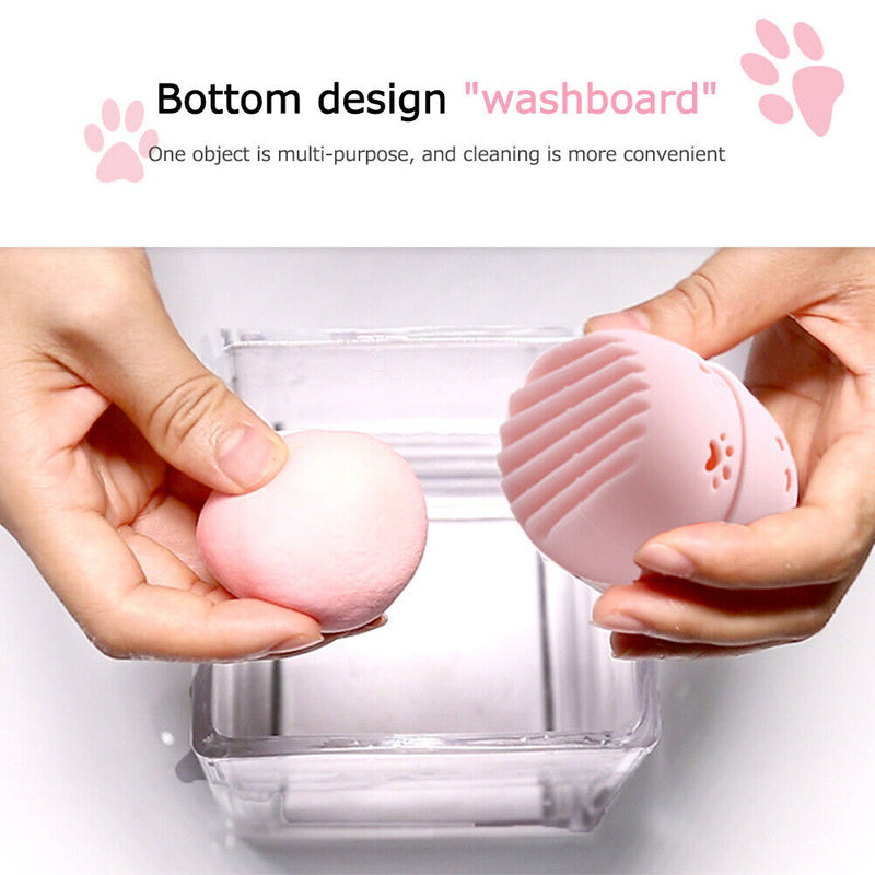 Makeup Sponge with Storage Case Moisture-proof Beauty Cosmetic Sponge Holde