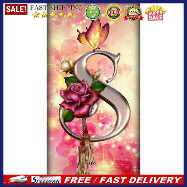 Letter S Rose Oil Paint By Numbers Kits DIY Craft Coloring Drawing Home Dec