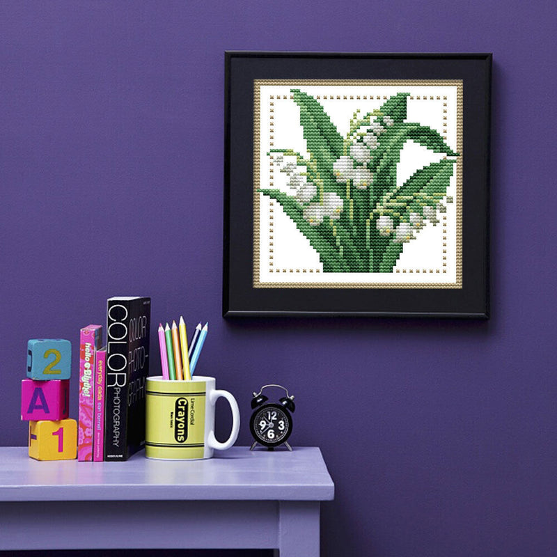 Partial Cross Stitch 14CT Cotton Thread DIY Counted Embroidery Flower May Kitss