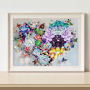 Succulent Heart Frameless DIY Oil Paint by Numbers Hand Painted Art (S404)