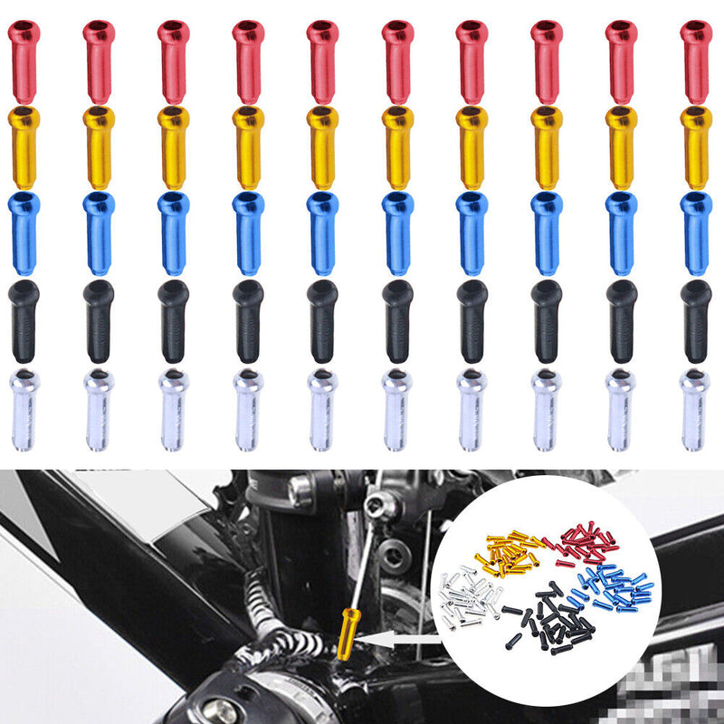 50pcs Aluminum Alloy Bike Bicycle Brake Shifter Inner Cable Tips Wire End C