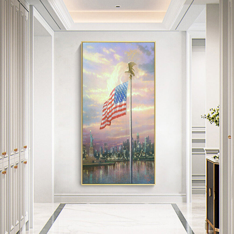 Diamond Painting Full Round Drill American Flag Rhinestone Modern Handmade Cr