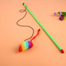 Funny Cat Rods Interactive Toys Cat Teaser Stick Mouse Steel Wire Colourful