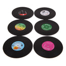 6 PCS Coasters for Drinks Vinyl Record Retro Mats Cup Mat for Wine Glass Tea