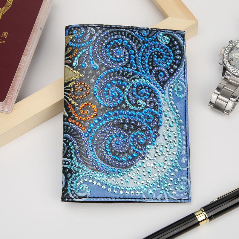 DIY Special Shaped Diamond Painting Leather Passport Protection Cover Gift Newly