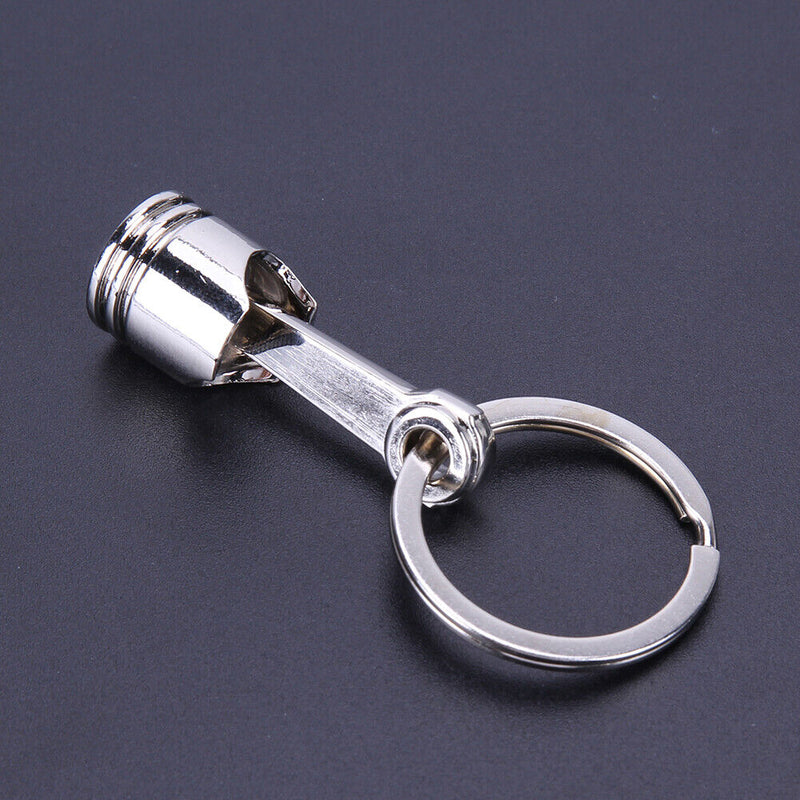 Car Engine Silvery Keychain Piston Key Ring Alloy Keychain Key Ring for Car