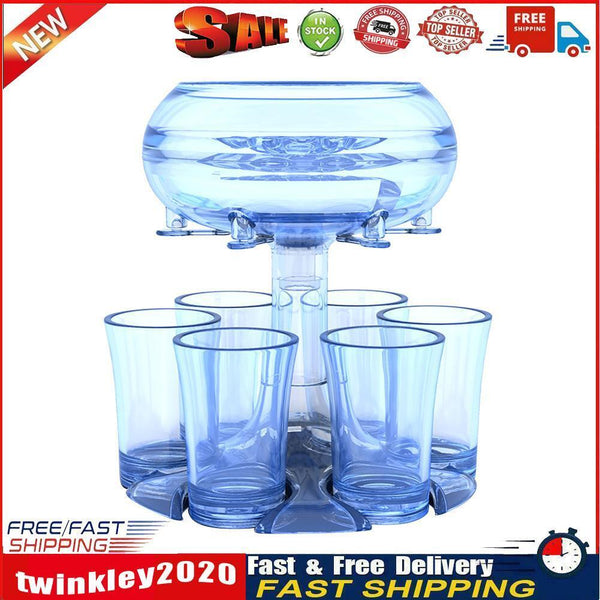 6 Shot Glass Wine Whisky Beer Dispenser Holder for Home Party (Sky Blue) Newly