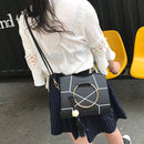 Women PU Leather Floral Printed Tassel Handbag Crossbody Shoulder(Black)