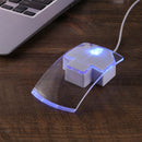 Hot Clear LED Optical Cable Mouse Cool Blue Backlight USB