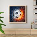 5D DIY Football Flame Full Square Diamond Painting Kits Wall Art Living Room Set