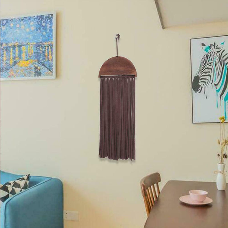 Boho Tassel Tapestry Large Wall Hanging Hand-Woven Decor Brown Home F7N4