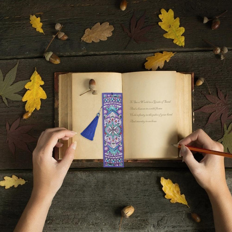 DIY Special Shaped Diamond Painting Creative Leather Tassel Bookmark Gift Newly