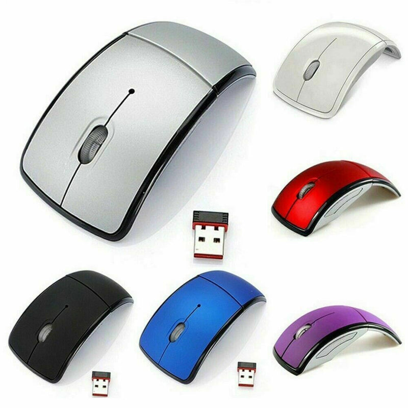 2.4Ghz Wireless Mouse Foldable Folding Optical Mice Receiver USB For Laptop F0Q1