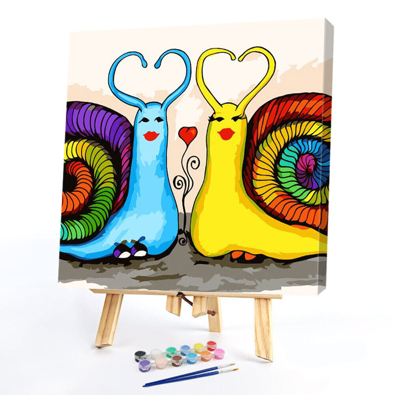 Love Snail Oil Paint By Numbers Canvas Drawing DIY Cartoon Home Decoration Gi