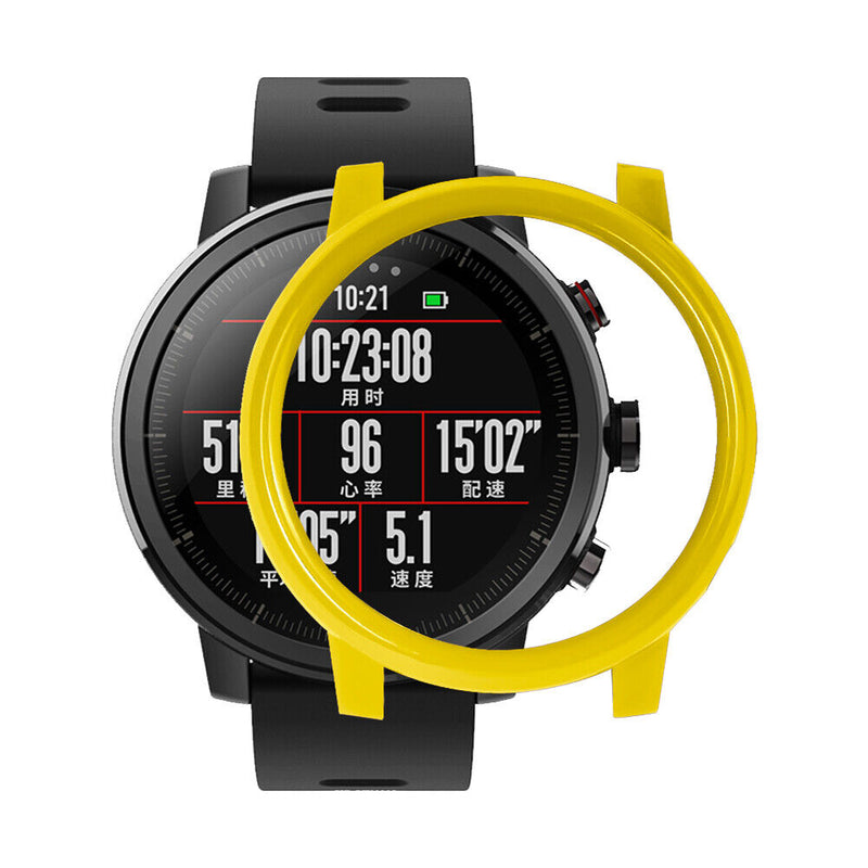 PC Case Cover Protective Frame for Huami Amazfit 2 2S Treats (Yellow)-241714.05