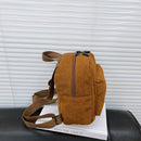 Women School Corduroy Solid Color Backpack Autumn Winter Fashion Small Rucksack