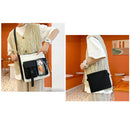 4pcs Canvas Backpack School Bags Set for Teenage Girls Students Female Bookbags