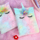 80 Pages Plush Cartoon Diary Notebook Stationery Gift School Supply (Blue) Newly