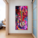 Abstract Guitar Oil Paint By Numbers Kit DIY Handpainted on Canvas Wall Unframed