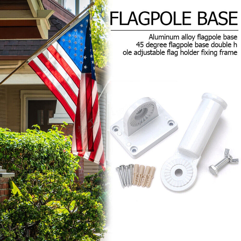 Flag Holder Aluminum Adjustable Wall Mounted Flagpole Angle Bracket Stand B