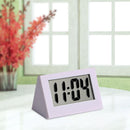 Mini LCD Digital Electronic Desktop Time Clocks Silent Desk Clocks (White)