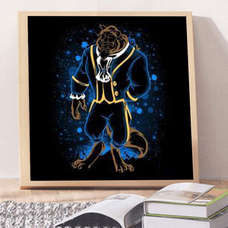 5D Diamond Painting Kit Cartoon Beast Full Round Drill Rhinestone DIY Wall