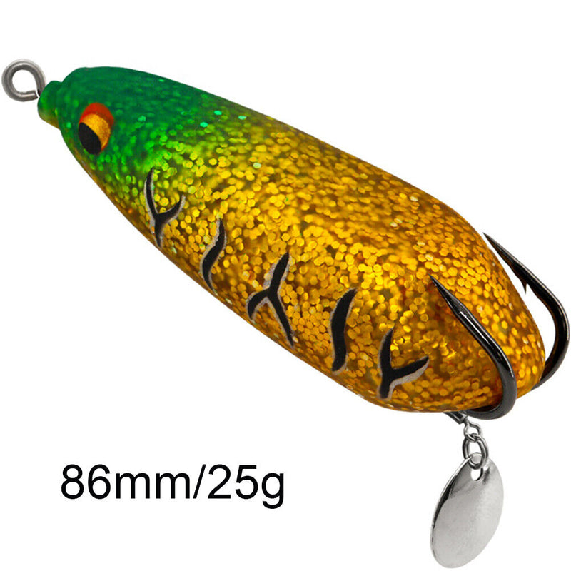 Reflective Sequins Frog Crankbait Fishing Lures 86mm 25g Artificial Wobbler B