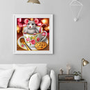 Teacup Mouse Frameless Picture Oil Paint By Numbers Hand Painted Art Picture