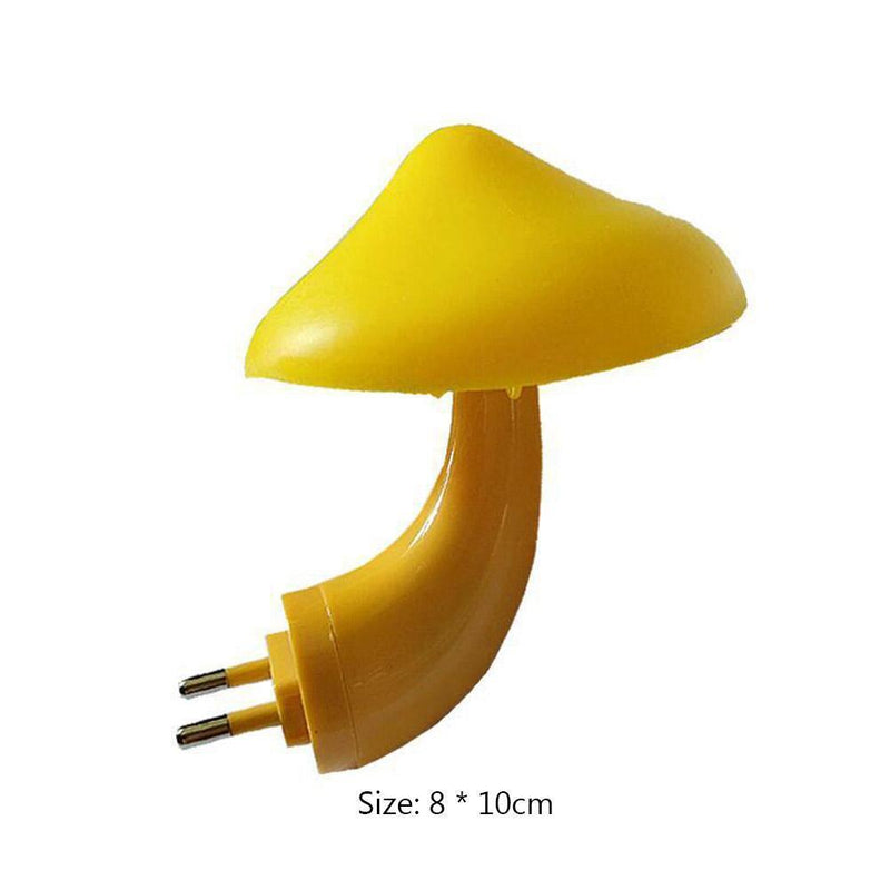 Mushroom Night Light Decor Light-control Sensor Wall Socket Lamp for Room (EU)