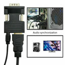 PC 1080P 3.5mm Audio Cable Audio Output Converter HDMI Female to VGA Male