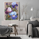 Paint By Numbers Kit DIY Iris Flowers Colouring Oil Art Picture Wall Decor Newly