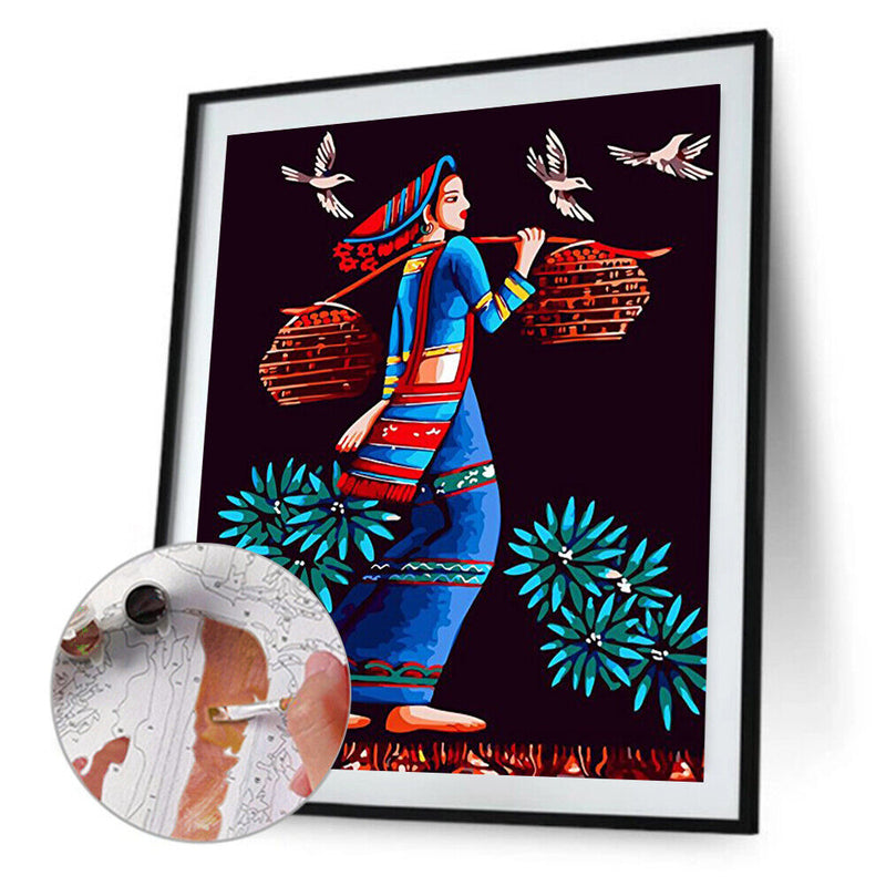 Ethnic girl 40x50cm Oil Paint By Numbers Picture DIY