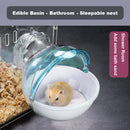 Cute Hamster Mouse Bathroom Toilet Cage Plastic Animal Bath Sand Box (Blue)