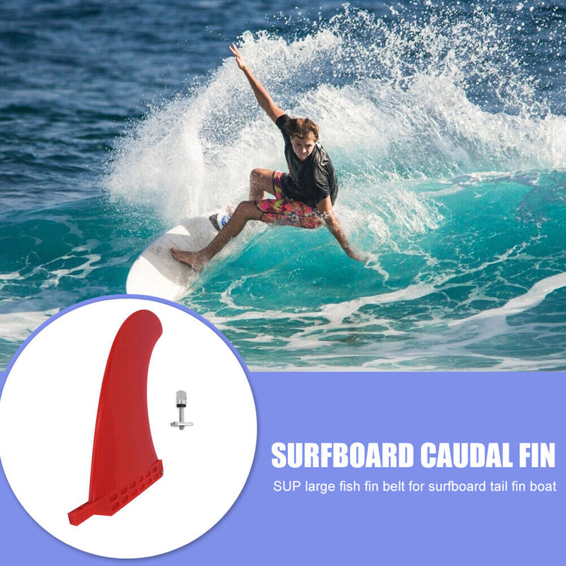 9in Surfing Tail Fin Removable Paddle Rudder Surfboard Stabilizer (Red) Newly