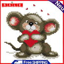 Partial Embroidery 14CT DIY Big Ears Animal 2 Strands Kit Stamped Cross Stitch