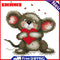 Partial Embroidery 14CT DIY Big Ears Animal 2 Strands Kit Stamped Cross Stitch