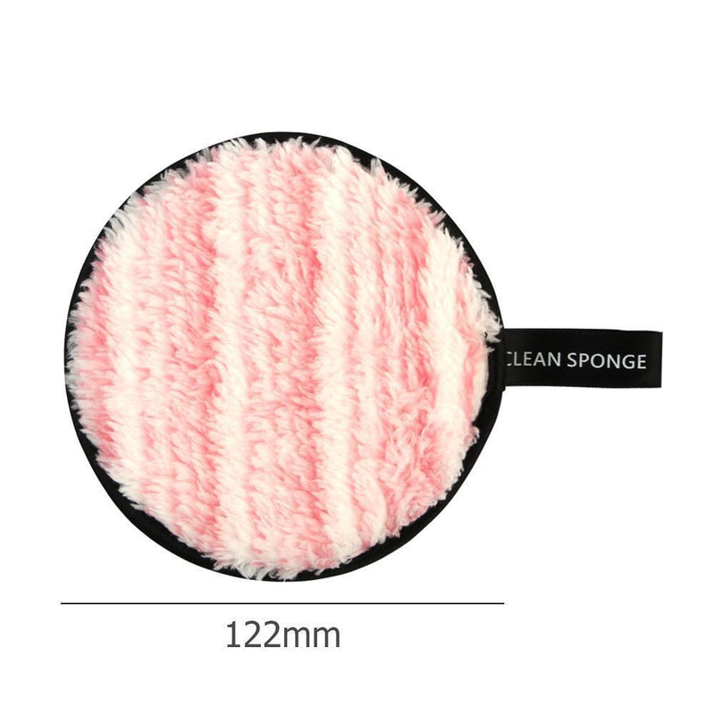Washable Reusable Make Up Remover Wipe Pad Face Cleansing Puff (Pink)