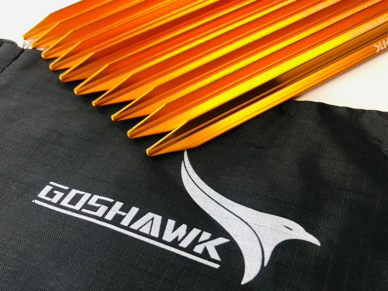 Goshawk 10 Pcs 18cm Aluminum Alloy Outdoor Camping Trip Tent Peg Ground Nail