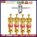 4pcs Car Tire A/C Schrader Valve Cores with 4-in-1 Tire Valve Stem Remover