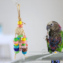 Colorful Rattan Ball Wood Bird Cage Decor Parrot Chewing Stand Swing Pet Pr