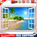 Full Round Drill Diamond Window View? Beach Picture of Rhinestone (B012)