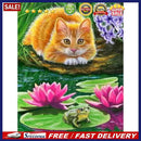 Handmade Cat Dog World 5D DIY Full Round Drill Drawing Kit Diamond Painting Gift